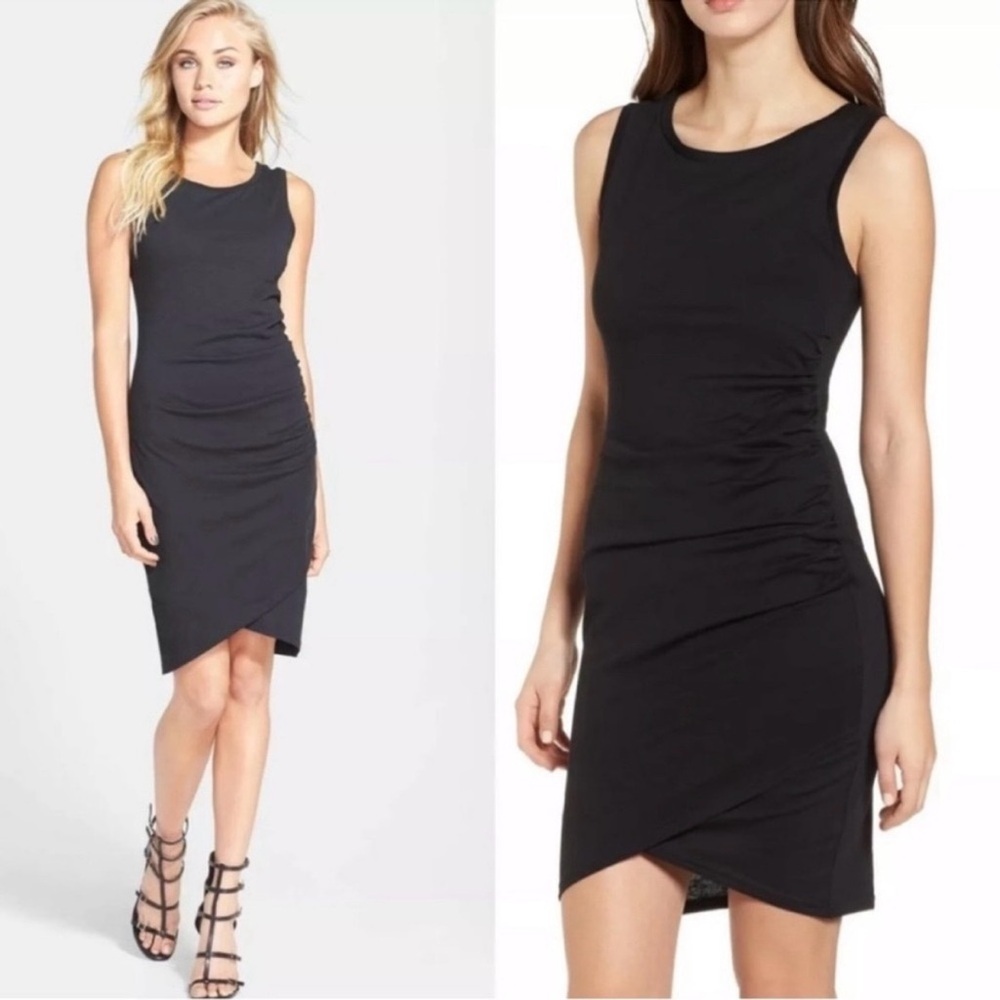 Leith Sleeveless Little Black Dress Size Medium Jersey 90s Minimalist Bodycon - Picture 1 of 8